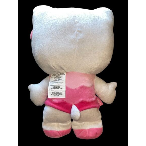 2013 Sanrio Hello Kitty Pink Wave Stripe Dress and Bow 16" Stuffed Plush Doll - Picture 3 of 6